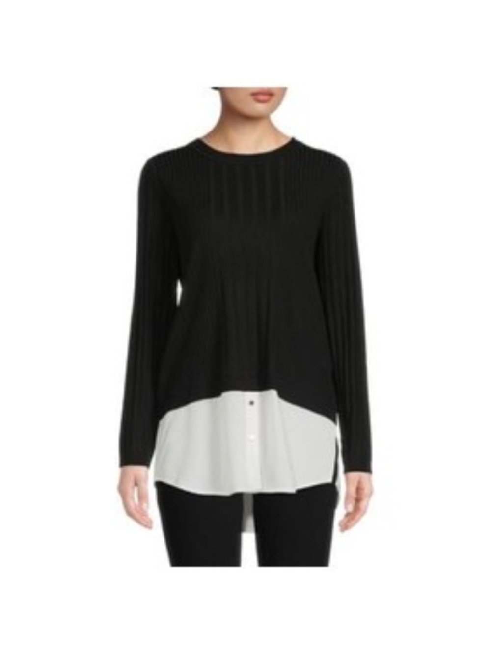Ribbed Twofer Sweater